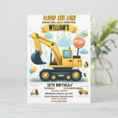 begin kinder Eenvoudige bouwwagens 5e verjaardag Kaart (Staand voorkant)