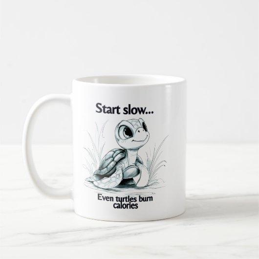Begin klein... aanmoediging koffiemok (Links)