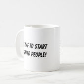 Begin mensen te slaan! koffiemok (Voorkant links)