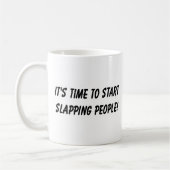 Begin mensen te slaan! koffiemok (Links)