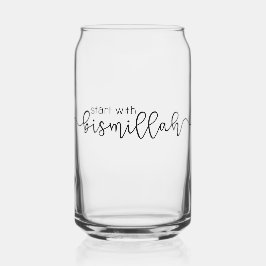 Begin met Bismillah Schattige Moslim Blikvorm Glas