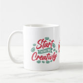 Begin met creativiteit te denken koffiemok (Links)