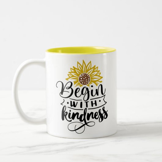 Begin met de Kindness Two-Tone Koffee Mok (Links)