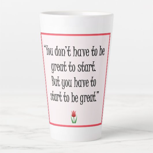 Begin met geweldige dingen - Motivatie gele Mok (Voorkant)