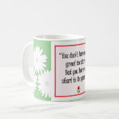 Begin met geweldige dingen - Motivatie groene Mok (Voorkant links)