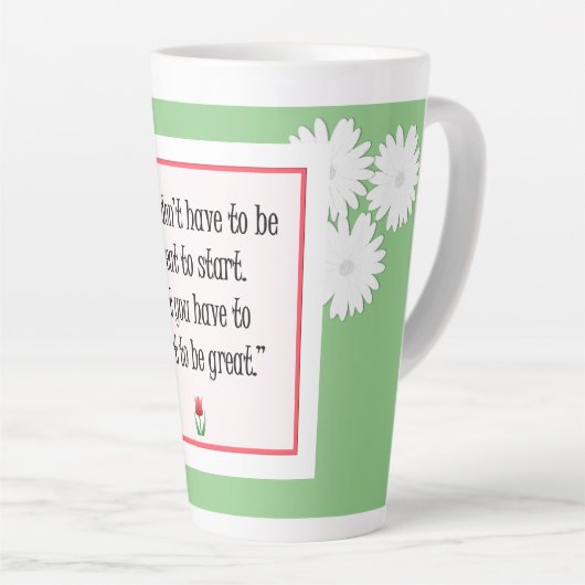 Begin met geweldige dingen - Motivatie groene Mok (Rechterhoek)