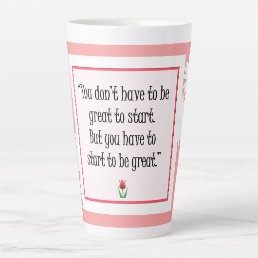 Begin met geweldige dingen - Motivatie roze Mok (Voorkant)