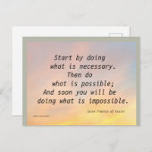 BEGIN MET HET DOEN VAN ST. FRANCIS BRIEFKAART (Voorkant / Achterkant)