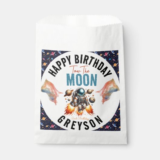 Begin met het slepen van de maan 2e verjaardag rui bedankzakje (Voorkant)