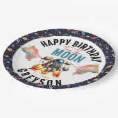 Begin met het slepen van de maan 2e verjaardag rui papieren bordje (Gekanteld)