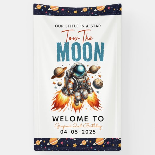 Begin met het slepen van de maan 2e verjaardag rui spandoek (Verticaal)