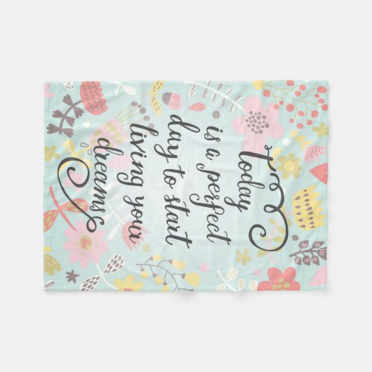 Begin met je dromen te leven fleece deken (Voorkant (Horizontaal))