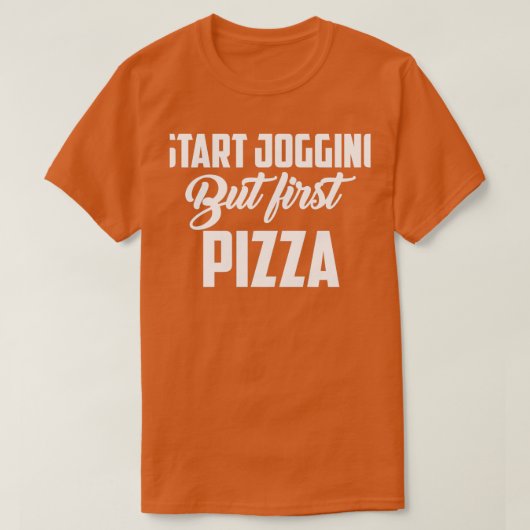 Begin met joggen, maar eerst met pizzapronnen t-shirt (Design voorkant)