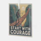 Begin Met Moed Glas Ornament (Voorkant links)