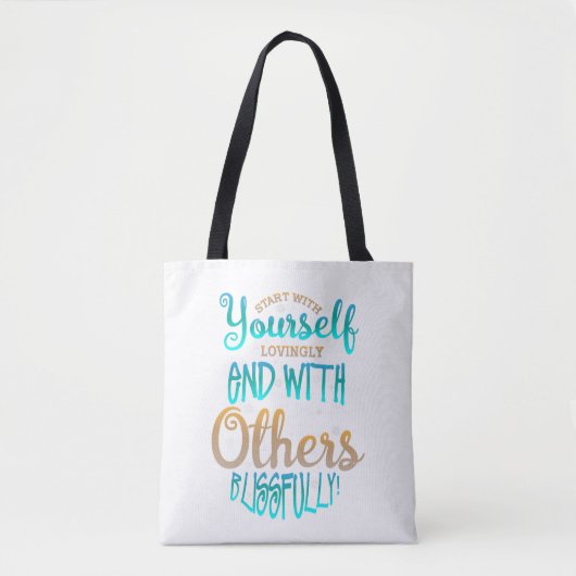 Begin met uw eigen liefdevolle prijsopgave tote bag (Voorkant)