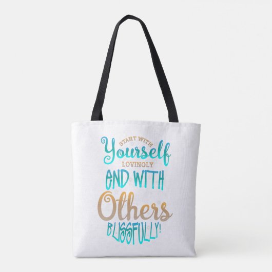 Begin met uw eigen liefdevolle prijsopgave tote bag (Achterkant)