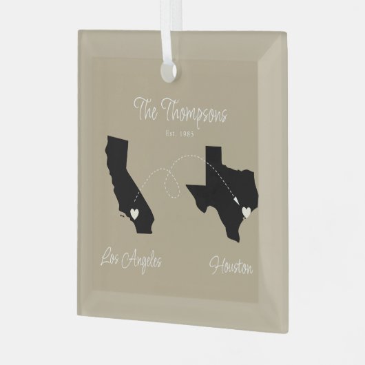Begin naar State Family Move Glas Ornament (Voorkant links)