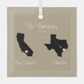 Begin naar State Family Move Glas Ornament (Voorkant)