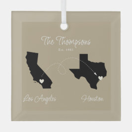 Begin naar State Family Move Glas Ornament