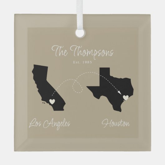 Begin naar State Family Move Glas Ornament (Voorkant)