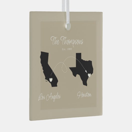 Begin naar State Family Move Glas Ornament (Voorkant Rechts)