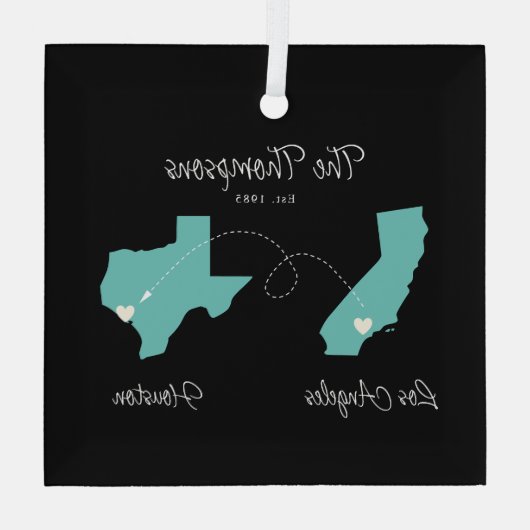 Begin naar State Family Move Glass Ornament (Achterkant)