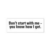 Begin niet over zoiets met mij - je weet hoe ik da rubberstempel (Afrduk)