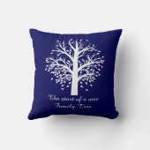 Begin nieuwe familiestructuur, namen/datum; wit /  kussen (Achterkant)