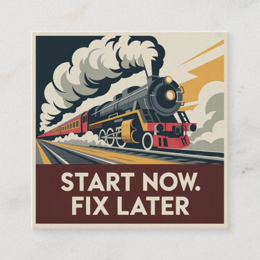 Begin nu. Later repareren Vierkante Visitekaartje (Voorkant)