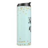 Begin nu Pastel Blue met Faux Gold en Naam Thermosbeker (Gedraaid links)