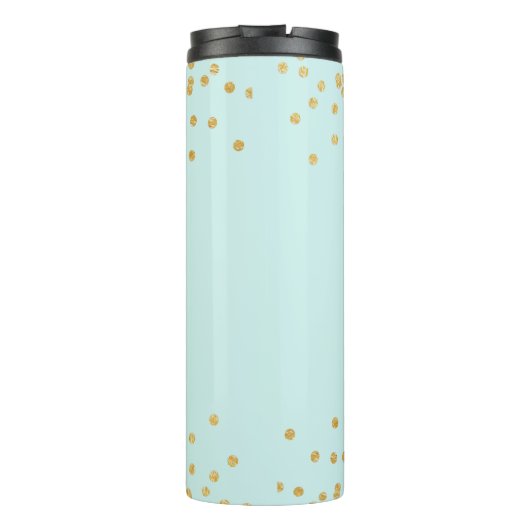 Begin nu Pastel Blue met Faux Gold en Naam Thermosbeker (Achterkant)