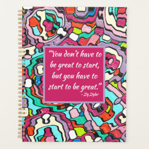 Begin om groot kleurrijk Abstract kunstschilderij Planner