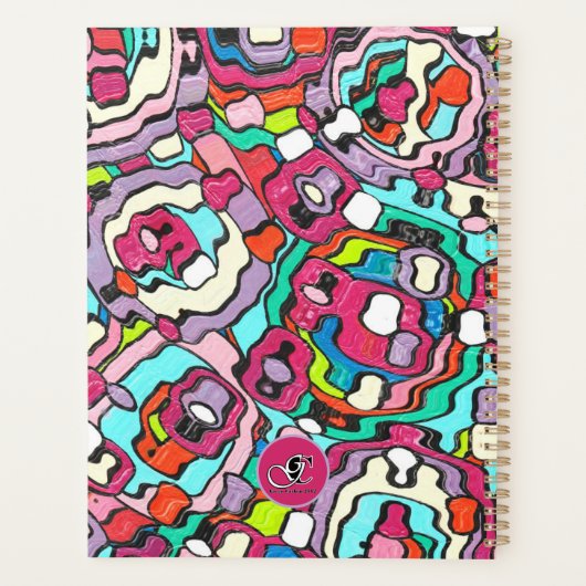 Begin om groot kleurrijk Abstract kunstschilderij  Planner (Achterkant)