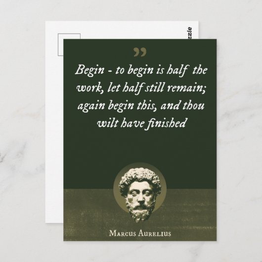 Begin - om te beginnen is de helft van het werk, l briefkaart (Voorkant / Achterkant)