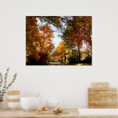 BEGIN ONDER $20 - Village Street in het najaar Poster (Keuken)