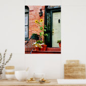BEGIN ONDER $20 - Zonnebloemen op Stoop Poster (Keuken)