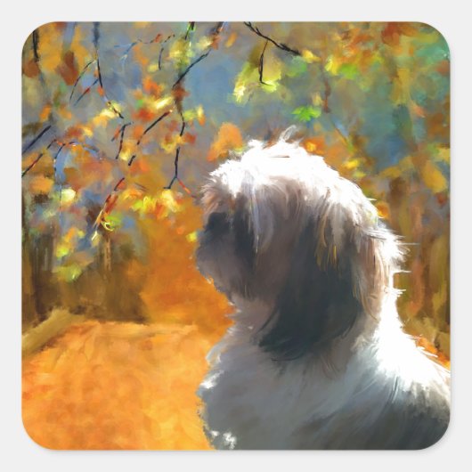 begin onze echte reis_Painting.jpg Vierkante Sticker (Voorkant)