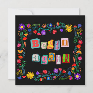 Begin opnieuw met aanmoediging Start meer dan 2e k Bedankkaart