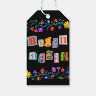 Begin opnieuw met aanmoediging Start meer dan 2e k Cadeaulabel