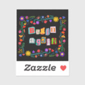 Begin opnieuw met aanmoediging Start meer dan 2e k Sticker (Vel)