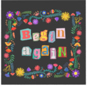 Begin opnieuw met aanmoediging Start meer dan 2e k Sticker (Voorkant)