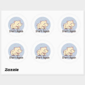 Begin opnieuw met Kawaii baby leuke grappige hippo Ronde Sticker (Vel)