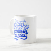 Begin opnieuw wanneer u nodig hebt koffiemok (Voorkant links)