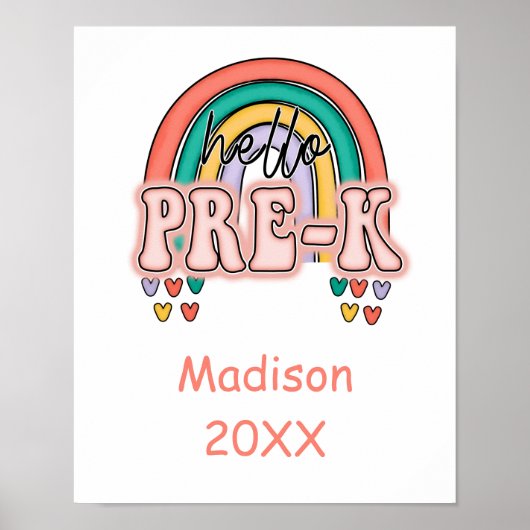 Begin pre-K terug naar school regenboogPoster Poster (Voorkant)