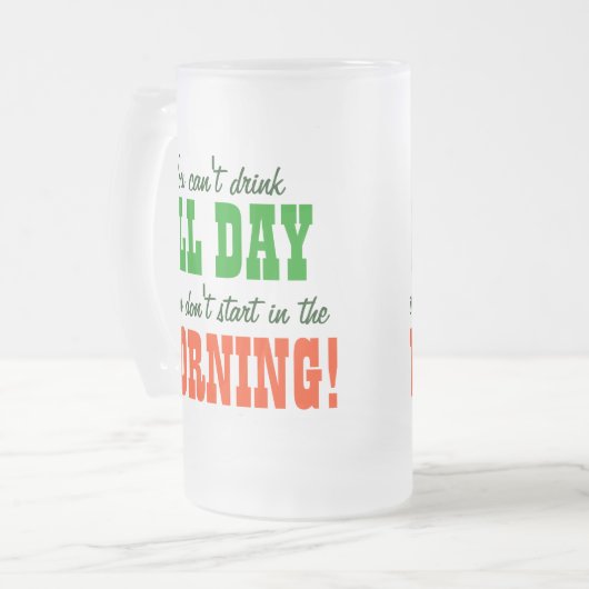 Begin 's ochtends Drink Matglas Bierpul (Voorkant links)