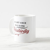 Begin uw dag met positiviteit / gepersonaliseerde koffiemok (Voorkant links)