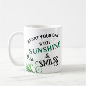 Begin uw dag met Sunshine & Smile Design koffie Koffiemok (Links)
