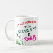 Begin uw dag met Sunshine & Smile Design koffie Koffiemok (Links)