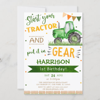 Begin uw Tractor en zet 1st Birthday in Kaart