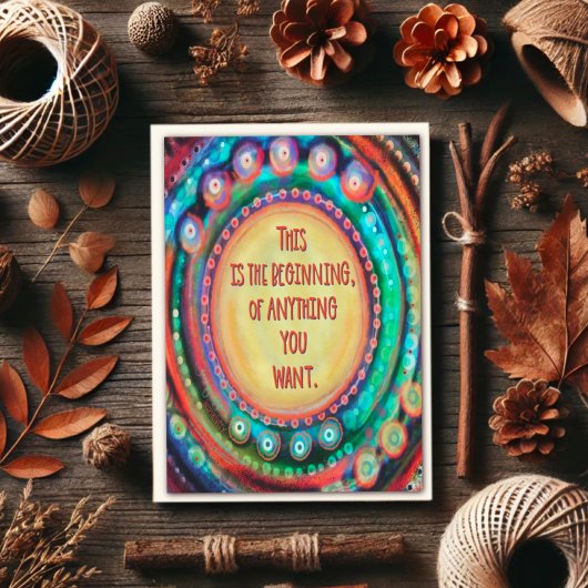 Begin van alles wat je wilt Kleurrijk Modern Kaart